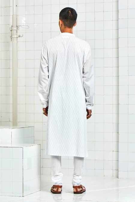 Shop Rajesh Pratap Singh White Cotton Textured Kurta Set at Aza Fashions Shop_Rajesh Pratap Singh_White Cotton Textured Kurta Set _at_Aza_Fashions