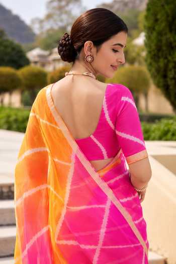 Geroo Jaipur Hand Dyed Saree With Blouse