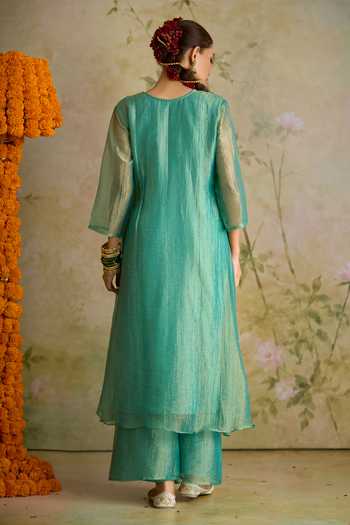 Samyukta Singhania Embroidered Kurta Palazzo Set 