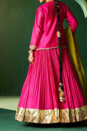 Hirika & Dhruti Hand Embroidered Kurta & Ghagra Set For Kids