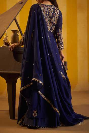 Hirika & Dhruti Zardozi Hand Work Jacket Lehenga Set For Kids