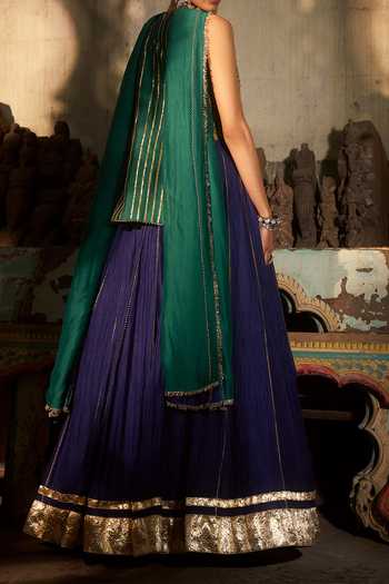 Hirika & Dhruti Zardozi Work Kurta Lehenga Set For Kids