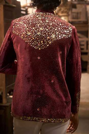 Hirika & Dhruti Sequin Embroidered Bandhgala For Kids