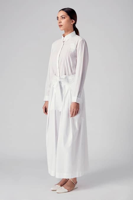 Buy_Rajesh Pratap Singh_White Cotton Rajosi Kimono Pants _Online_at_Aza_Fashions