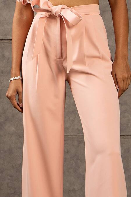 Siddartha Tytler Peach Knitted Pant Online at Aza Fashions Siddartha Tytler_Peach Knitted Pant _Online_at_Aza_Fashions