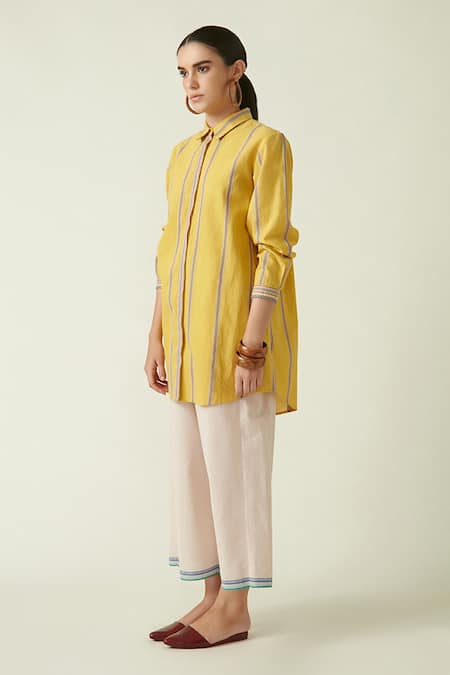 Payal Pratap_White Cotton Handloom Morel Pants _Online_at_Aza_Fashions