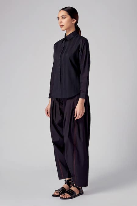 Buy_Rajesh Pratap Singh_Black Cotton Baori Pant _Online_at_Aza_Fashions