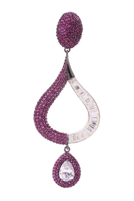 Soigne Atelier Pink Embellished Dew Drops Earrings 3