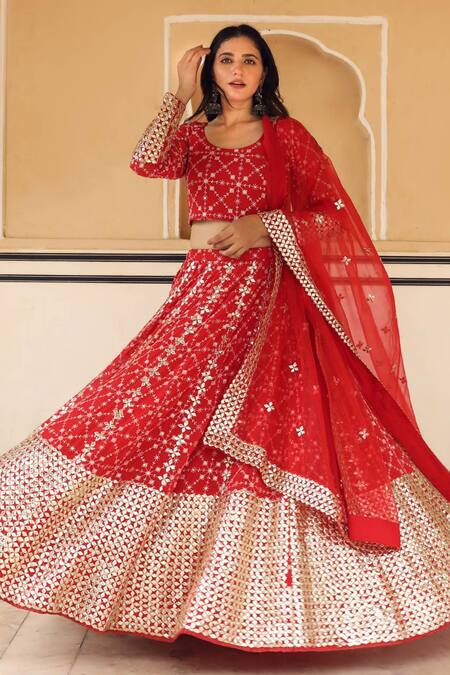 Rajasthani Special Jaipuri Gotapatti Lehengas chunri set, NR, KML – KcPc  Bandhani