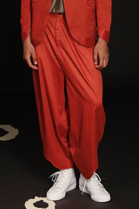 Buy_Antar Agni_Orange Cotton Wing Pant _Online_at_Aza_Fashions