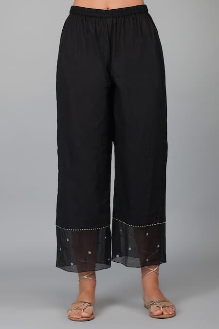 Devyani Mehrotra_Black Viscose Muslin Round Straight Kurta Set With Egyptian Print Dupatta_at_Aza_Fashions