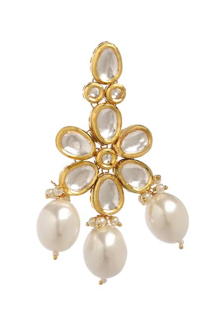 Minaki_White Pearls Embellished Choker Set _Online_at_Aza_Fashions