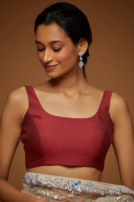 Neeta Lulla_Cream Tulle Resham, Sequin Scoop Albana Flower Embellished Saree With Blouse_Online_at_Aza_Fashions