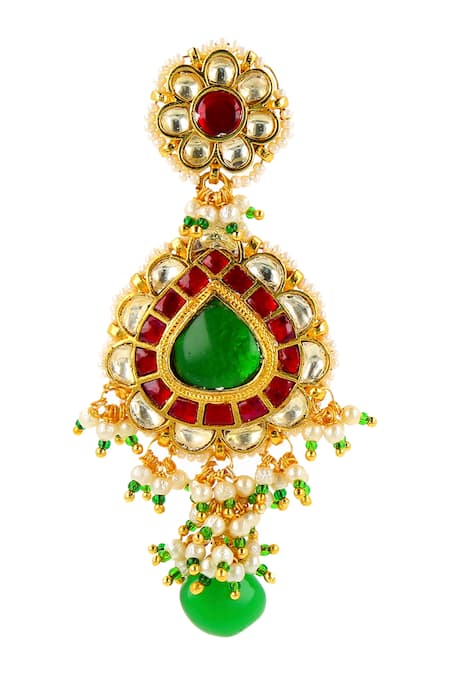 Buy Ishhaara Multi Color Stones, Beads, Zari Tear Drop Shaped Earrings Online at Aza Fashions Buy_Ishhaara_Multi Color Stones, Beads, Zari Tear Drop Shaped Earrings _Online_at_Aza_Fashions