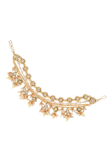 Kaveri Maroon Hair Chain Earrings – I Jewels