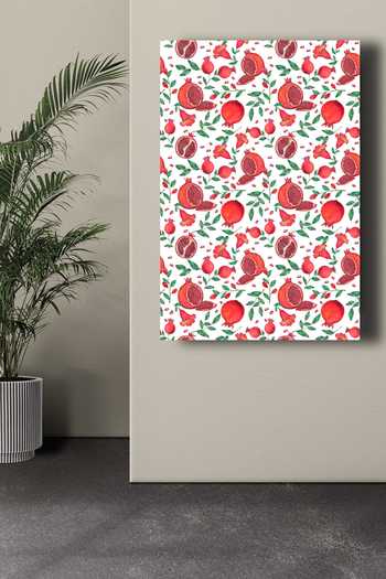 Raffinee_Multi Color High Quality Canvas Paper Digital Pomegranate Wall Art - Set Of 2_Online_at_Aza_Fashions