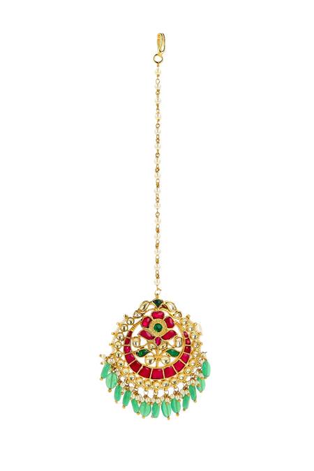 Ishhaara_Multi Color Flower Shaped Maangtikka_Online_at_Aza_Fashions