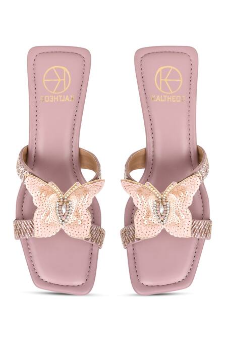 Buy Kaltheos Purple Embellished Luna Butterfly Block Heels Online at Aza Fashions Buy_Kaltheos_Purple Embellished Luna Butterfly Block Heels_Online_at_Aza_Fashions