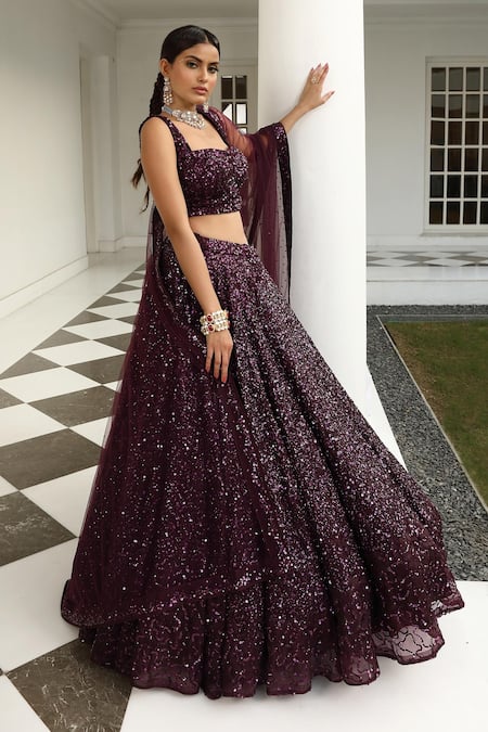 Wine 2025 colour lehengas