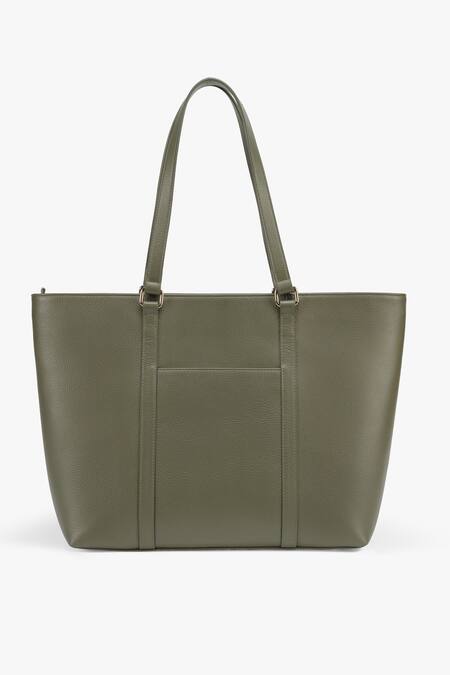 Tan & Loom_Green Textured Tote Bag_Online_at_Aza_Fashions