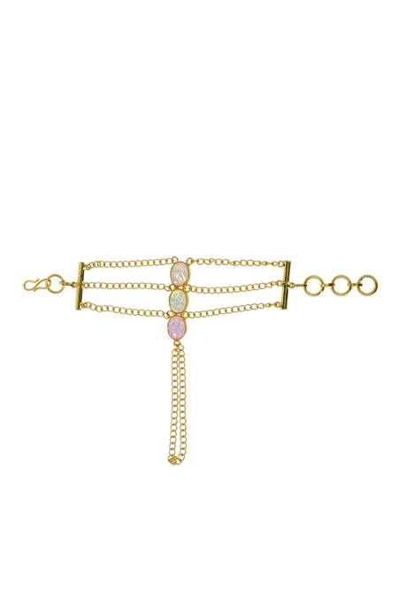 Ishhaara Multi Color Stones Embellished Bracelet Online at Aza Fashions Ishhaara_Multi Color Stones Embellished Bracelet _Online_at_Aza_Fashions