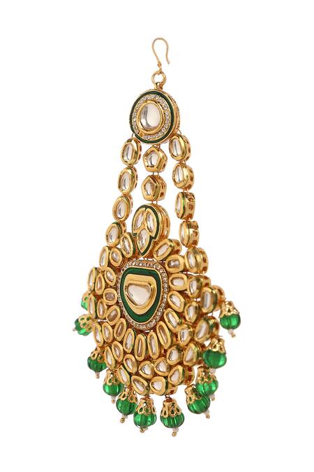 Minaki_Green Stone Embellished Passa _Online_at_Aza_Fashions