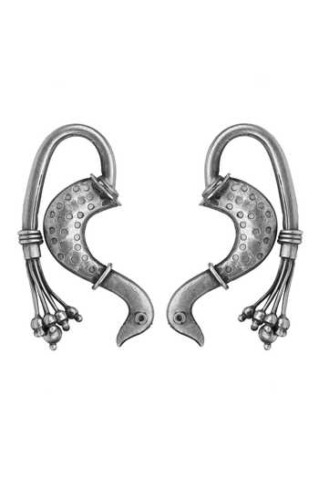Sangeeta Boochra Silver Plated Beads Mahima Oxidized Earrings Online at Aza Fashions Sangeeta Boochra_Silver Plated Beads Mahima Oxidized Earrings _Online_at_Aza_Fashions
