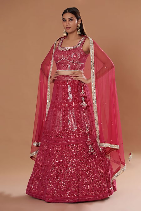 Two Sisters By Gyans Sequin Embroidered Lehenga Set 