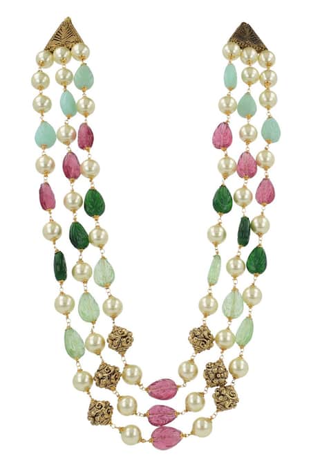 Buy NOTCH Stunning Single Strand Multicolor Beads Necklace With Earrings  Set (Beads_01) at Amazon.in