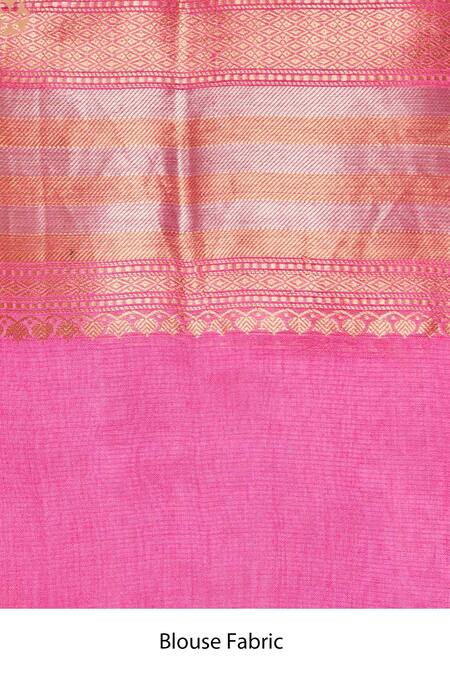 Paaprika_Green Silk, Cotton Embroidery Spun Handwoven Saree_Online_at_Aza_Fashions