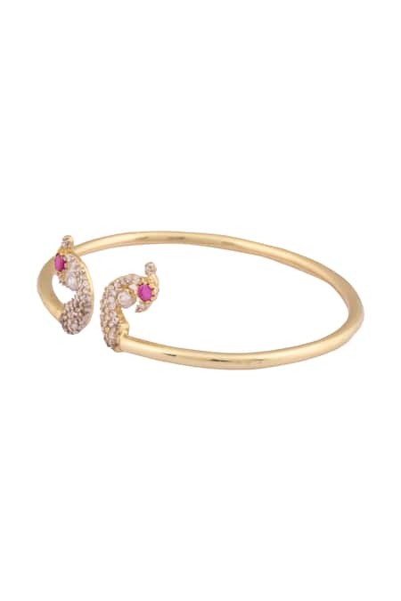 Amazon.com: Alilang Womens Crystal and Gold Plated Peacock Bangle Bracelet:  Clothing, Shoes & Jewelry