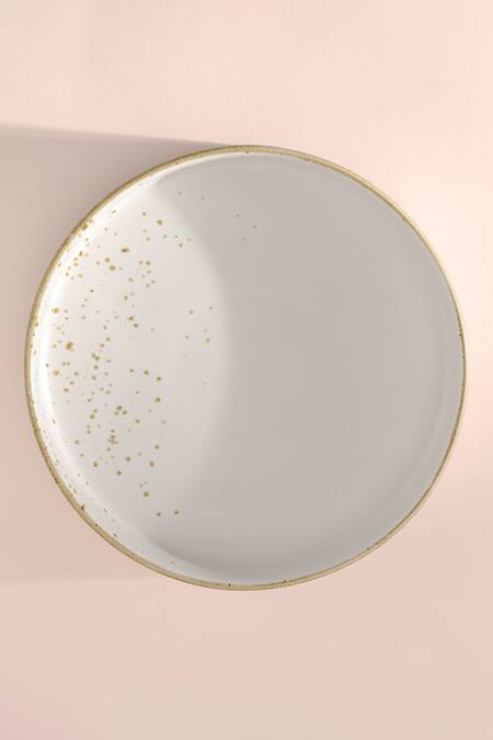 Table Manners_Off White Porcelain Splatter Salad_Online_at_Aza_Fashions