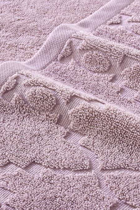 Houmn_Pink 100% Cotton Weaves Terry Form Towel Set _Online_at_Aza_Fashions