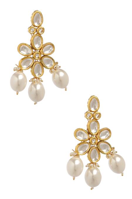 Buy_Minaki_White Pearls Embellished Choker Set _Online_at_Aza_Fashions