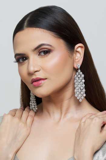 Saga Jewels_Multi Color Zircons Chandelier Earrings_Online_at_Aza_Fashions
