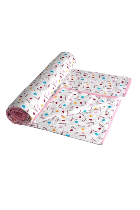 H2h_White Cotton Tutti Tulips Dohar_Online_at_Aza_Fashions