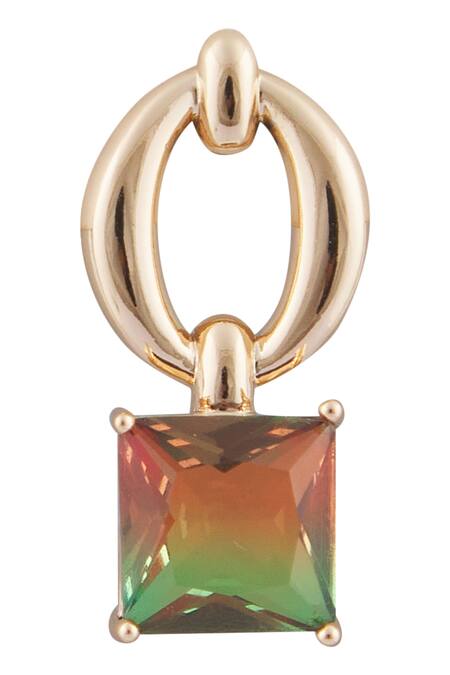 Minaki_Green Stones Embellished Earrings_Online_at_Aza_Fashions