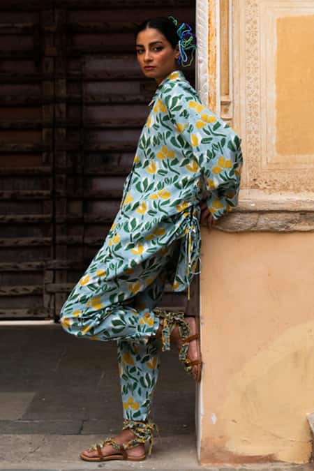 Jodi Blue South Cotton Barwara Printed Trouser Online at Aza Fashions Jodi_Blue South Cotton Barwara Printed Trouser_Online_at_Aza_Fashions