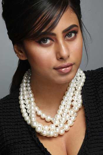 Mnsh_White Pearl Twisted Necklace_Online_at_Aza_Fashions