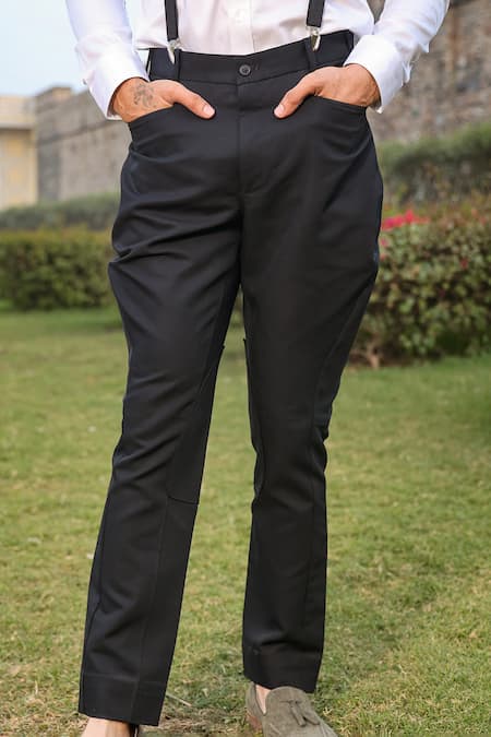 Raw & Rustic By Niti Bothra_Black Cotton Plain Breeches _Online_at_Aza_Fashions