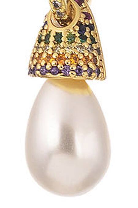 The Jewel Factor_Multi Color Crystals And Bead Embellished Hoops_Online_at_Aza_Fashions