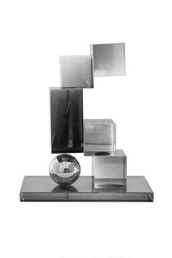 H2h_Grey Ceramic Cuboid Sculpture_Online_at_Aza_Fashions