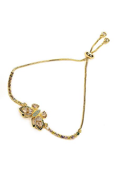 The Jewel Factor Multi Color Crystals Butterfly Charm Bracelet Online at Aza Fashions The Jewel Factor_Multi Color Crystals Butterfly Charm Bracelet_Online_at_Aza_Fashions