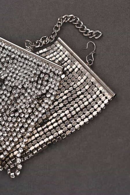 The Jewel Factor_Silver Plated Crystals Geometric Shaped Layered Bracelet_Online_at_Aza_Fashions