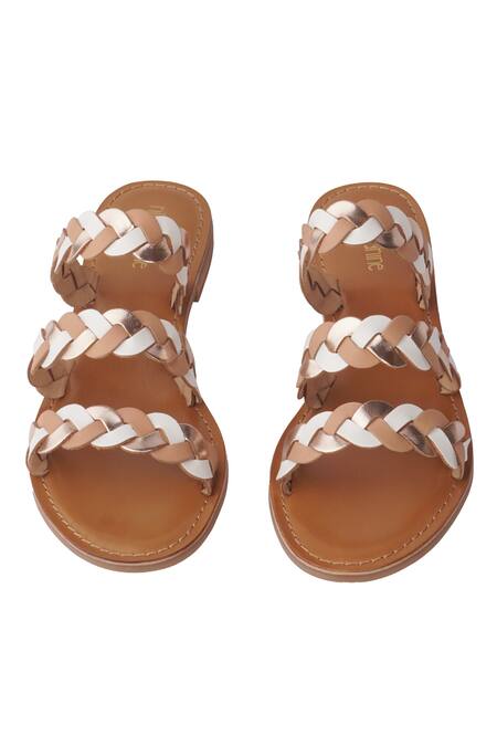 Nine By Janine Multi Color Braided Details Ella Strap Leather Flats Online at Aza Fashions Nine By Janine_Multi Color Braided Details Ella Strap Leather Flats _Online_at_Aza_Fashions