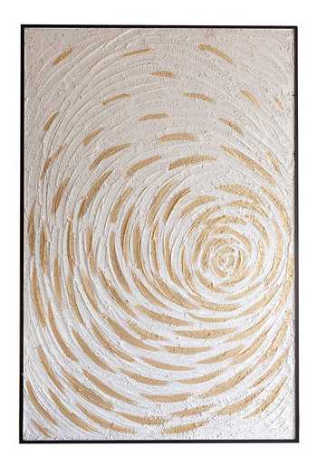H2h_White Canvas Abstract Rose Painting_Online_at_Aza_Fashions