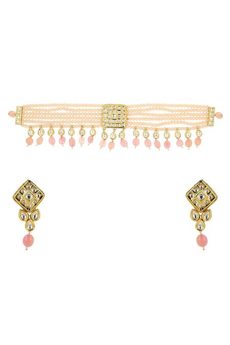 Ishhaara Gold Plated Beads Layered Choker Set Online at Aza Fashions Ishhaara_Gold Plated Beads Layered Choker Set _Online_at_Aza_Fashions