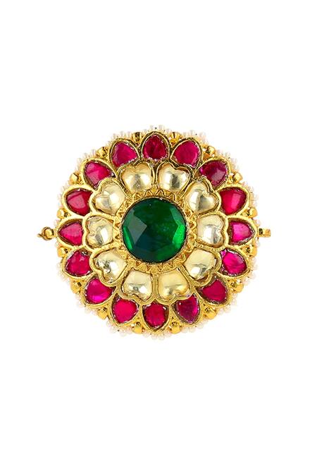 Ishhaara Red Stones Embellished Ring Online at Aza Fashions Ishhaara_Red Stones Embellished Ring _Online_at_Aza_Fashions