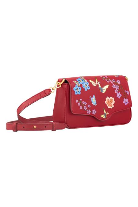 Aranyani_Handpainted Leather Crossbody Bag_Online_at_Aza_Fashions