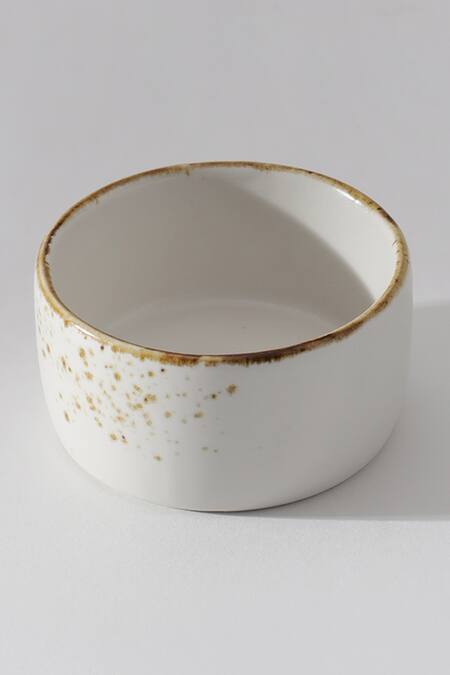 Table Manners_Off White Porcelain Splatter Dessert Bowl 3 Pcs Set_Online_at_Aza_Fashions